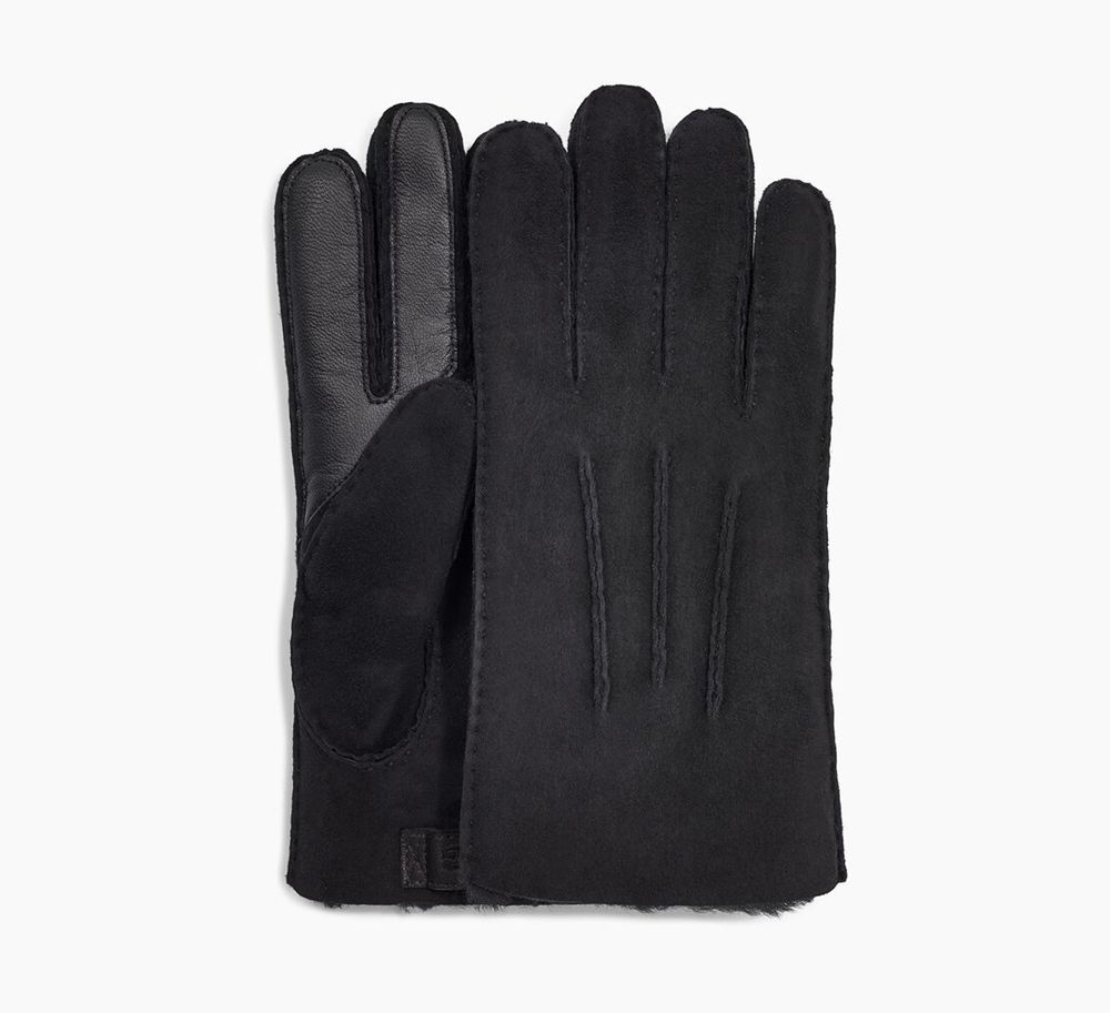 Ugg Glove Mens - Ugg Contrast Sheepskin Tech Black - 431GJKISW